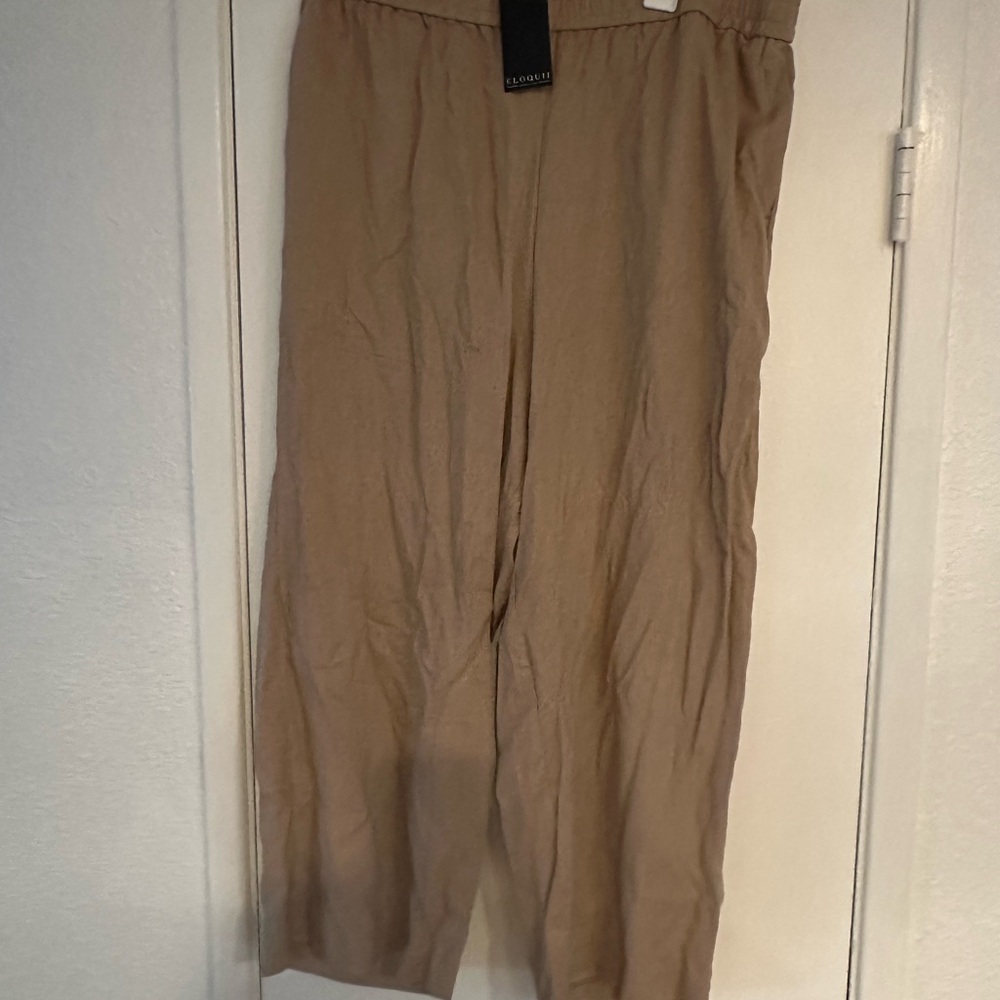 Plus Size Eloquii Tan Cropped Pants